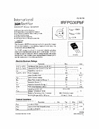 DataSheet IRFPG30PBF pdf