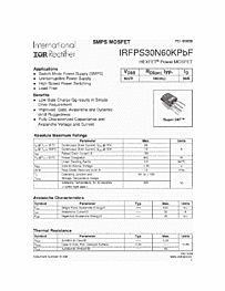 DataSheet IRFPS30N60KPBF pdf