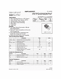 DataSheet IRFPS40N60KPBF pdf