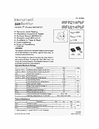 DataSheet IRFR214PBF pdf