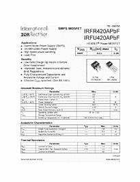 DataSheet IRFR420APBF pdf