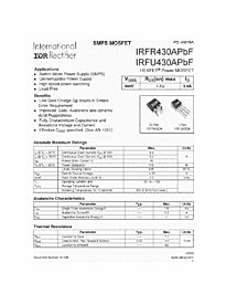 DataSheet IRFR430APBF pdf