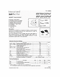 DataSheet IRFR9120PBF pdf