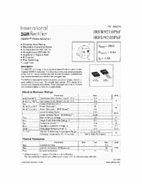 DataSheet IRFR9210PBF pdf