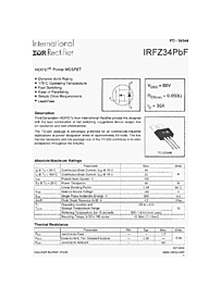 DataSheet IRFZ34PBF pdf