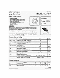 DataSheet IRLIZ34GPBF pdf