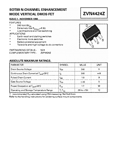 DataSheet ZVN4424Z pdf