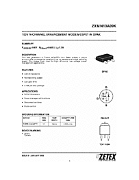 DataSheet ZXMN10A09K pdf