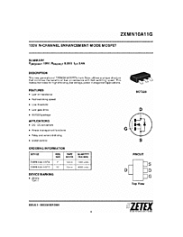 DataSheet ZXMN10A11G pdf