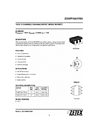 DataSheet ZXMP10A17E6 pdf
