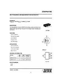 DataSheet ZXMP4A16G pdf