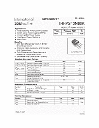 DataSheet IRFPS40N60K pdf